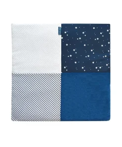 Tapis d'éveil Bébé - Bleu marine/ Blanc - 100 X 100 cm
