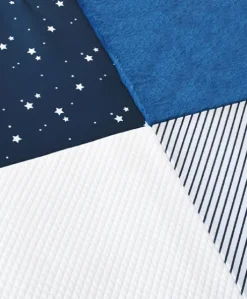 Tapis d'éveil Bébé - Bleu marine/ Blanc - 100 X 100 cm