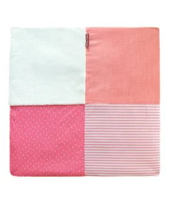 Tapis d'éveil Bébé - Corail / Blanc - 100 X 100 cm