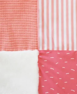 Tapis d'éveil Bébé - Corail / Blanc - 100 X 100 cm
