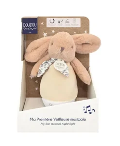 Veilleuse bebe musicale Culbuto marron - 16 cm