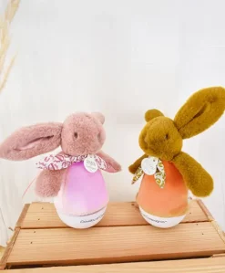 Veilleuse bebe musicale Culbuto rose - 16 cm