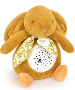 Veilleuse Lapin Musicale Projection mur avec chansons Douces - Jaune moutarde