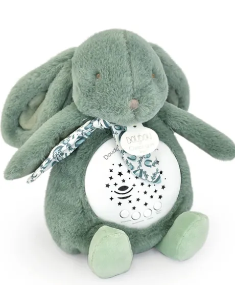 Veilleuse Lapin Musicale Projection mur avec chansons Douces - Vert