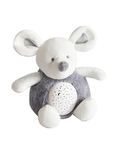 Veilleuse musicale et lumineuse Souris Grise - 20 cm